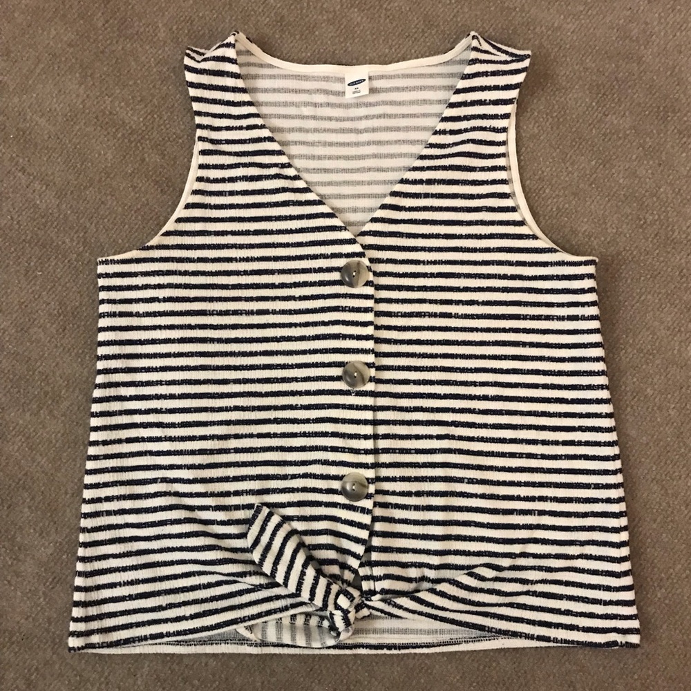Old Navy | Striped tie front top